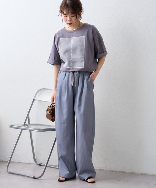 CIAOPANIC TYPY（チャオパニックティピー）の「【接触冷感/5サイズ展開】テックリネンウエスト紐ベルトワイドイージースラックス（その他パンツ・レディース・グレー/ベージュ/イエロー/アイボリー/ブラック・X-SMALL/MEDIUM/SMALL/X-LARGE/LARGE）」の19枚目の写真