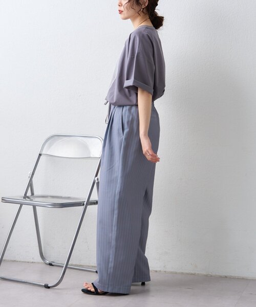 CIAOPANIC TYPY（チャオパニックティピー）の「【接触冷感/5サイズ展開】テックリネンウエスト紐ベルトワイドイージースラックス（その他パンツ・レディース・グレー/ベージュ/イエロー/アイボリー/ブラック・X-SMALL/MEDIUM/SMALL/X-LARGE/LARGE）」の20枚目の写真