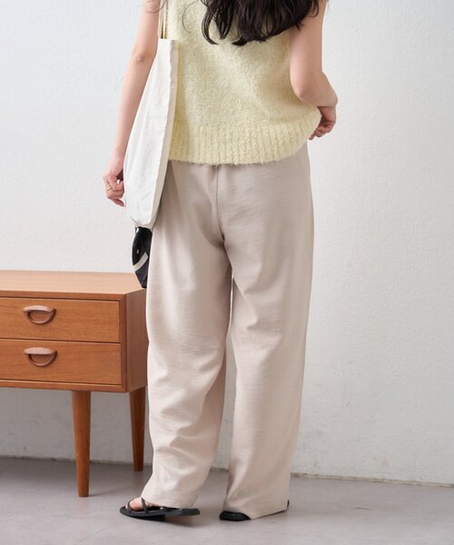 CIAOPANIC TYPY（チャオパニックティピー）の「【接触冷感/5サイズ展開】テックリネンウエスト紐ベルトワイドイージースラックス（その他パンツ・レディース・グレー/ベージュ/イエロー/アイボリー/ブラック・X-SMALL/MEDIUM/SMALL/X-LARGE/LARGE）」の10枚目の写真