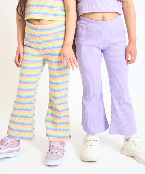 ANAP kids(アナップキッズ)の「フレア リブパンツ【セットアップ対応】(その他パンツ・キッズ・ブラック/マルチ/ラベンダー・110/130/120)」の4枚目の写真
