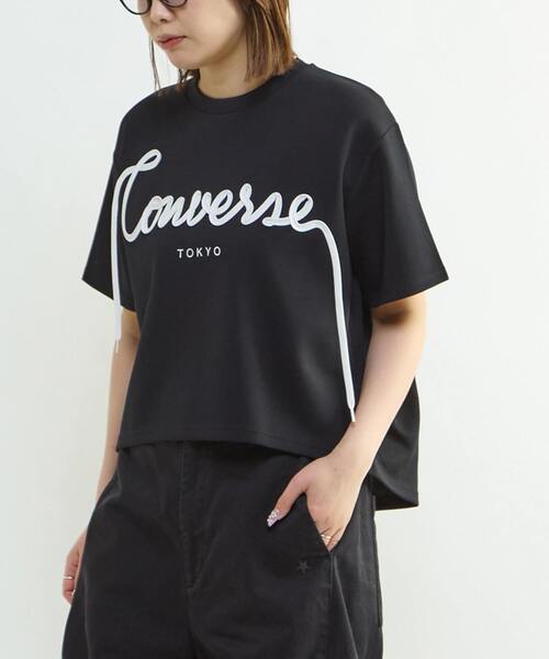 CONVERSE TOKYO(コンバーストウキョウ)の「SPINDLE LOGO TUCK TEE(Tシャツ/カットソー・レディース・ブラック/杢グレー/ホワイト・FREE)」の3枚目の写真