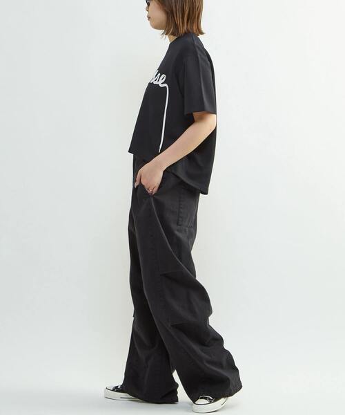 CONVERSE TOKYO(コンバーストウキョウ)の「SPINDLE LOGO TUCK TEE(Tシャツ/カットソー・レディース・ブラック/杢グレー/ホワイト・FREE)」の8枚目の写真