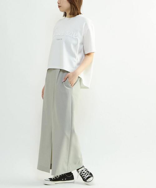 CONVERSE TOKYO(コンバーストウキョウ)の「SPINDLE LOGO TUCK TEE(Tシャツ/カットソー・レディース・ブラック/杢グレー/ホワイト・FREE)」の14枚目の写真