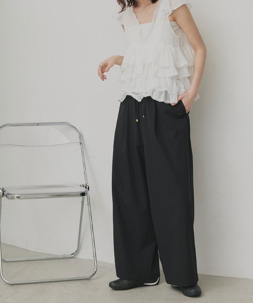 ad thie(アドティエ)の「UVカット ワイドパンツ(その他パンツ・レディース・グレイッシュベージュ/ブラック・FREE)」の13枚目の写真