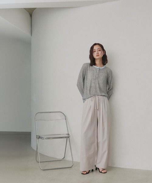 ad thie(アドティエ)の「UVカット ワイドパンツ(その他パンツ・レディース・グレイッシュベージュ/ブラック・FREE)」の15枚目の写真