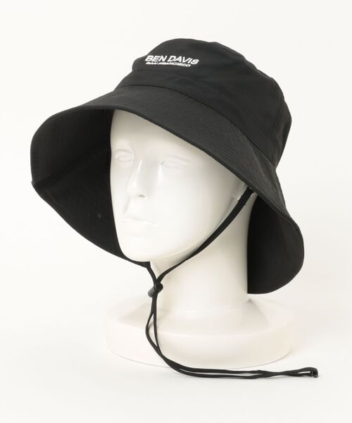BEN DAVIS(ベンデイビス)の「【BEN DAVIS/ベンデイビス】LONG BRIM NYLON SUN HAT ロングブリムナイロンサンハット サファリハット 紫外線対策 つば広 あご紐付き アウトドア キャンプ フェス(ハット・メンズ・ライトベージュ/ブラック/ベージュ・FREE)」の1枚目の写真
