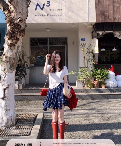 Ritzy(リッツィー)の「ドット柄 ラッフルスカート(スカート・レディース・ネイビー・M)」の8枚目の写真