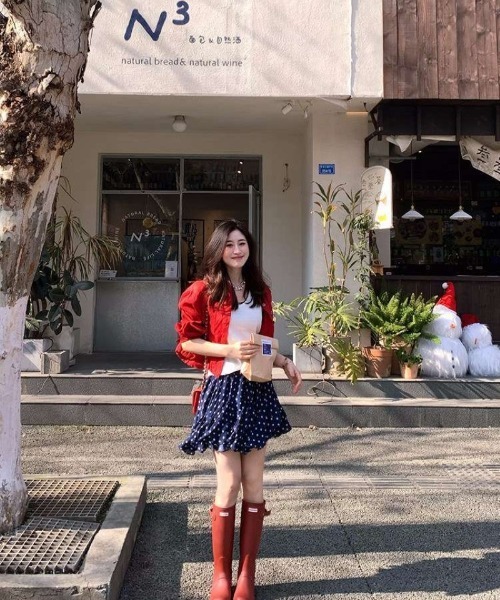 Ritzy(リッツィー)の「ドット柄 ラッフルスカート(スカート・レディース・ネイビー・M)」の14枚目の写真