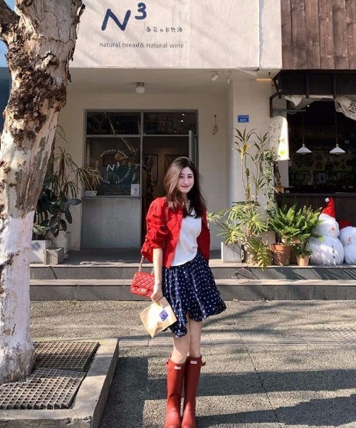 Ritzy(リッツィー)の「ドット柄 ラッフルスカート(スカート・レディース・ネイビー・M)」の16枚目の写真