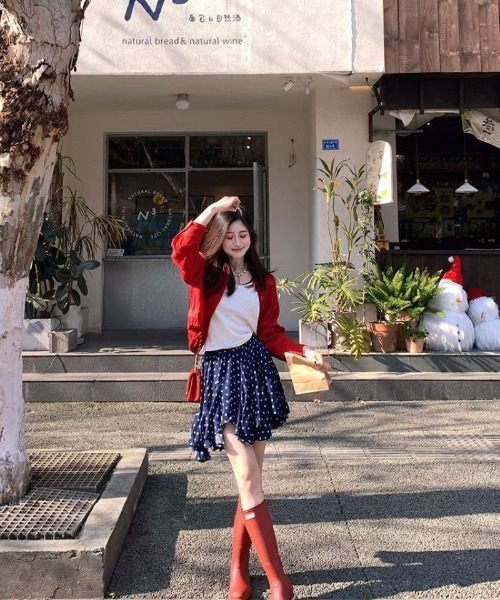 Ritzy(リッツィー)の「ドット柄 ラッフルスカート(スカート・レディース・ネイビー・M)」の17枚目の写真
