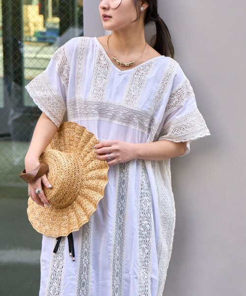 CIAOPANIC TYPY(チャオパニックティピー)の「【Aguni】2WAYレースワンピース(ワンピース・レディース・ホワイト/サックスブルー・ONE SIZE)」の16枚目の写真