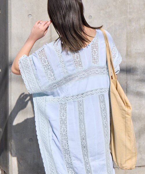 CIAOPANIC TYPY(チャオパニックティピー)の「【Aguni】2WAYレースワンピース(ワンピース・レディース・ホワイト/サックスブルー・ONE SIZE)」の6枚目の写真