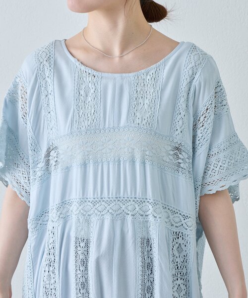 CIAOPANIC TYPY(チャオパニックティピー)の「【Aguni】2WAYレースワンピース(ワンピース・レディース・ホワイト/サックスブルー・ONE SIZE)」の20枚目の写真