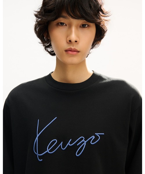 KENZO(ケンゾー)の「'KENZO Signature' エンブロイダリー ロング スリーブ Tシャツ イン コットン(Tシャツ/カットソー・メンズ・ブラック系その他5・MEDIUM/SMALL/LARGE/X-LARGE/X-SMALL)」の1枚目の写真