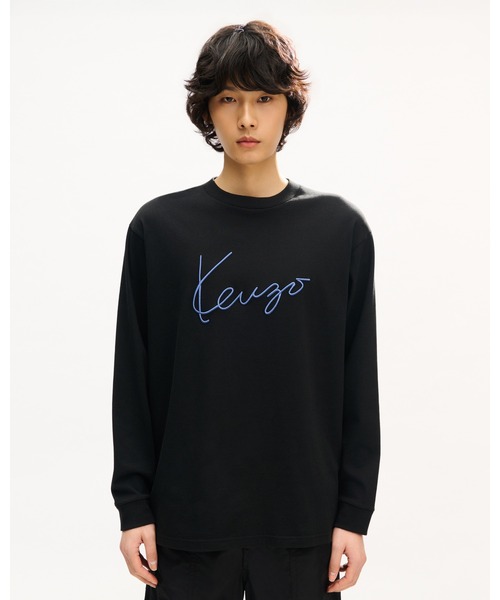 KENZO(ケンゾー)の「'KENZO Signature' エンブロイダリー ロング スリーブ Tシャツ イン コットン(Tシャツ/カットソー・メンズ・ブラック系その他5・MEDIUM/SMALL/LARGE/X-LARGE/X-SMALL)」の2枚目の写真