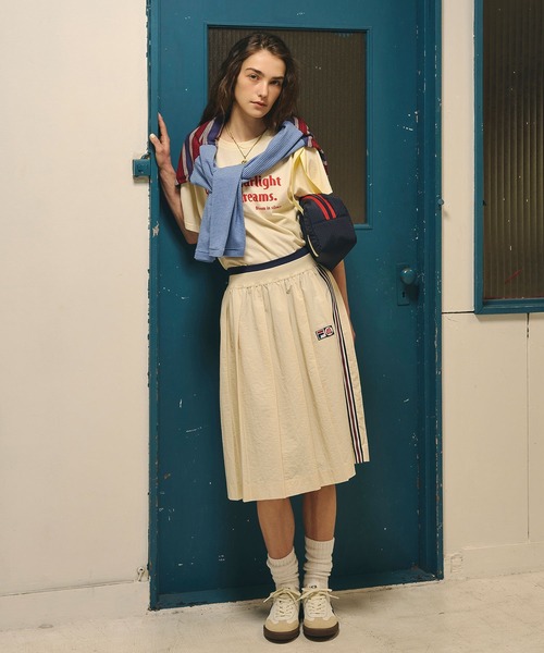 FILA パターン入りスカート付きトップス M FILAⅹROSEBUD)SIDE LINE PLEATED SKIRT（スカート）｜FILA（フィラ