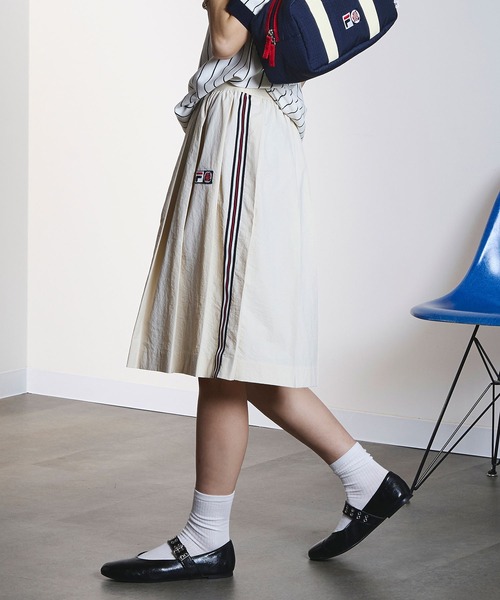FILA（フィラ）の「(FILAⅹROSEBUD)SIDE LINE PLEATED SKIRT（スカート・レディース・ホワイト/ネイビー・ONE SIZE）」の19枚目の写真