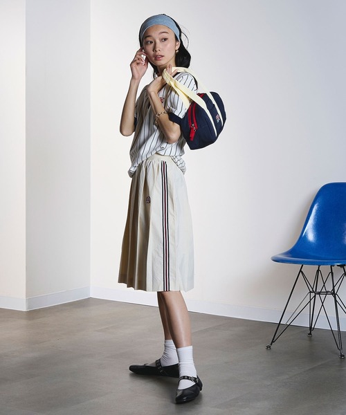 FILA（フィラ）の「(FILAⅹROSEBUD)SIDE LINE PLEATED SKIRT（スカート・レディース・ホワイト/ネイビー・ONE SIZE）」の14枚目の写真