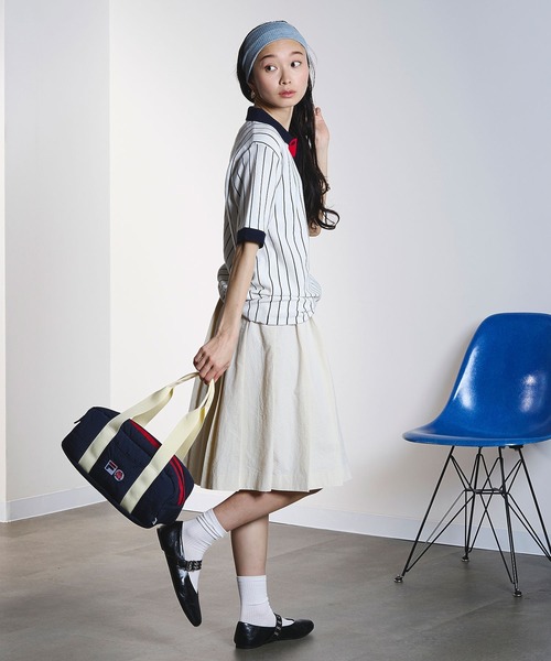 FILA（フィラ）の「(FILAⅹROSEBUD)SIDE LINE PLEATED SKIRT（スカート・レディース・ホワイト/ネイビー・ONE SIZE）」の13枚目の写真