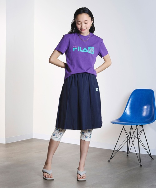 FILA（フィラ）の「(FILAⅹROSEBUD)SIDE LINE PLEATED SKIRT（スカート・レディース・ホワイト/ネイビー・ONE SIZE）」の9枚目の写真