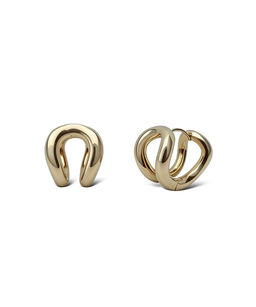 Lyvi(ライビィ)の「Layered Orbit Hoop Pierce / 金属アレルギー対応(ピアス(両耳用)・レディース・シルバー/ゴールド・FREE)」の2枚目の写真