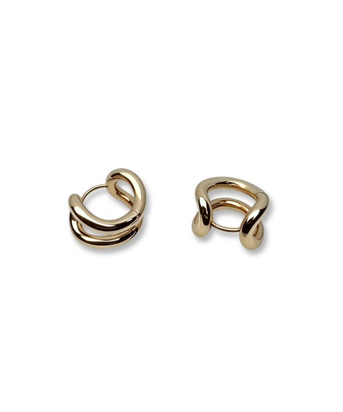 Lyvi(ライビィ)の「Layered Orbit Hoop Pierce / 金属アレルギー対応(ピアス(両耳用)・レディース・シルバー/ゴールド・FREE)」の7枚目の写真