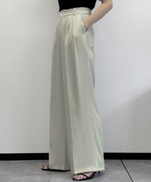 【S~2Lサイズ展開】タック入りセンタープレスワイドスラックスパンツ