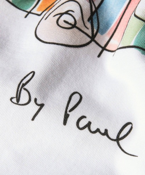PS Paul Smith(ピーエスポールスミス)の「ウィメンズ Drawn by Paul "Striped Car" Tシャツ / 165463 232V(Tシャツ/カットソー・レディース・ホワイト/ネイビー・MEDIUM/2L)」の5枚目の写真