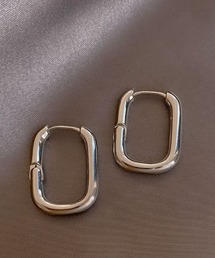 メタル スクエア フープピアス