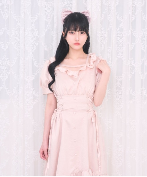 LAFARY（ラファリー）の「スピンドルティアードロングワンピ（ワンピース・レディース・ピンク/ブラック/アイボリー・FREE）」の10枚目の写真