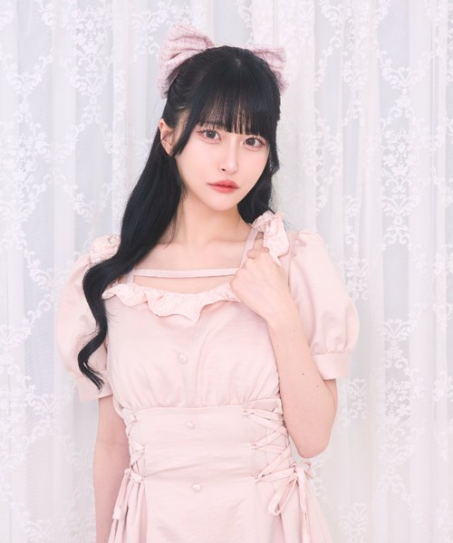 LAFARY（ラファリー）の「スピンドルティアードロングワンピ（ワンピース・レディース・ピンク/ブラック/アイボリー・FREE）」の13枚目の写真