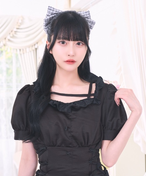 LAFARY（ラファリー）の「スピンドルティアードロングワンピ（ワンピース・レディース・ピンク/ブラック/アイボリー・FREE）」の16枚目の写真