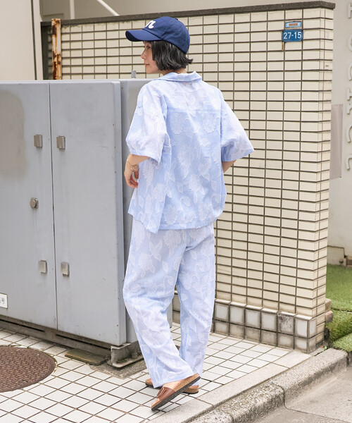 FREAK'S STORE(フリークスストア)の「インド カットジャガードパンツ<セットアップ対応>(その他パンツ・レディース・サックスブルー/ブラック・フリ-)」の6枚目の写真
