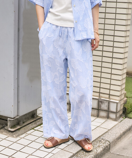 FREAK'S STORE(フリークスストア)の「インド カットジャガードパンツ<セットアップ対応>(その他パンツ・レディース・サックスブルー/ブラック・フリ-)」の8枚目の写真