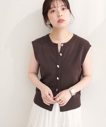 ニュアンス釦ノースリニット