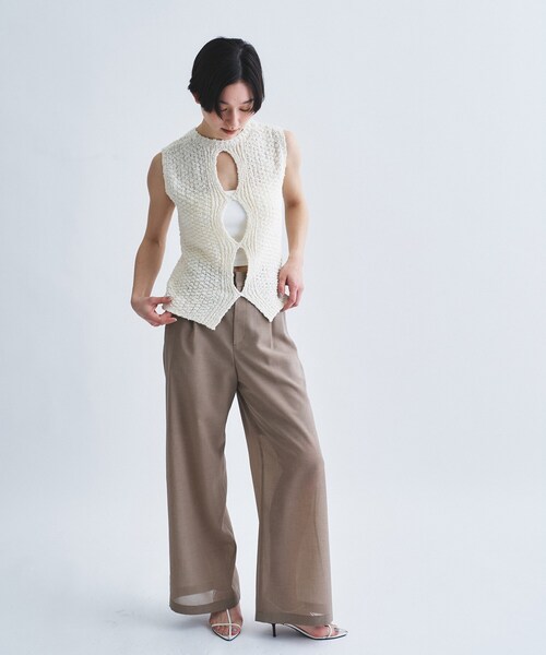CODE A（コードエー）の「sheer code easy pants（その他パンツ・レディース・ブラウン系/グレー・36/38）」の5枚目の写真