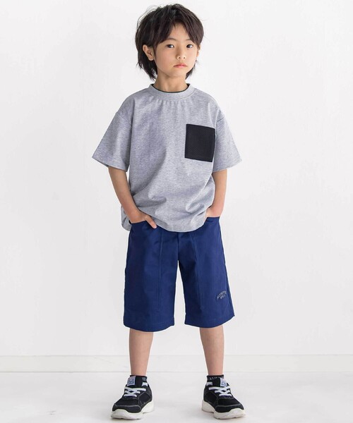 WASK(ワスク)の「5.5分丈ロゴ刺しゅうストレッチペインターパンツ(その他パンツ・キッズ・ネイビー/イエロー・150cm/160cm/140cm)」の5枚目の写真