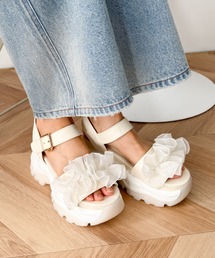 WEGO/フリルスポーツ厚底サンダル