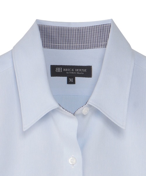 TOKYO SHIRTS(トウキョウシャツ)の「【吸水速乾】【COFREX】形態安定ノンアイロン レギュラー 半袖ビジネスワイシャツ(ビジネスシャツ・レディース・サックスブルー・M/LL/L/S/XL)」の3枚目の写真