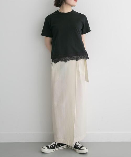 FORK&SPOON(フォークアンドスプーン)の「FORK&SPOON ラップスカート(スカート・レディース・アイボリー/ブラック・2/1)」の8枚目の写真