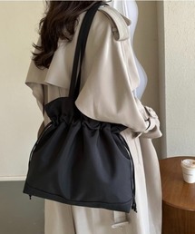 大人可愛い 2way 巾着トートバッグ A4収納可 軽量 マザーズバッグ