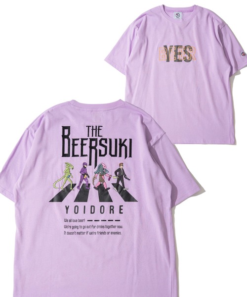 ADPOSION(アドポーション)の「【YOIDORE】ザ ビールスキ 刺繍MIX バックプリントTシャツ / グラフィックTシャツ(Tシャツ/カットソー・メンズ・パープル/ホワイト/ブラック・MEDIUM/LARGE/X-LARGE)」の3枚目の写真