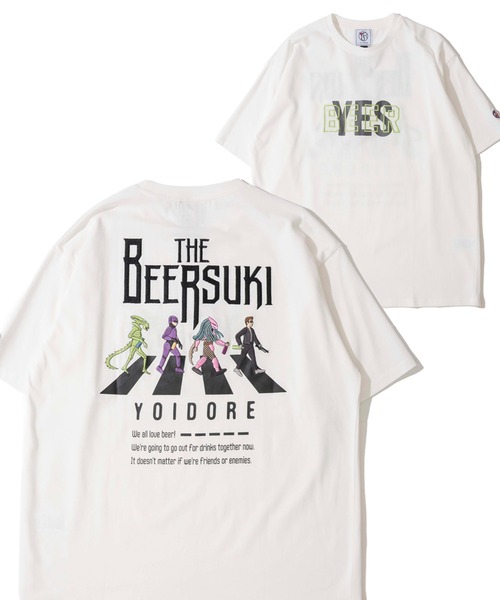 ADPOSION(アドポーション)の「【YOIDORE】ザ ビールスキ 刺繍MIX バックプリントTシャツ / グラフィックTシャツ(Tシャツ/カットソー・メンズ・パープル/ホワイト/ブラック・MEDIUM/LARGE/X-LARGE)」の2枚目の写真