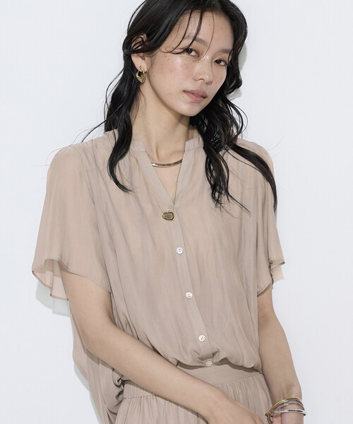 K.T KIYOKO TAKASE(キヨコタカセ)の「〔 TALLサイズ 〕 【セットアップ対応】カッセンシフォンオーガンジー フレアブラウス(シャツ/ブラウス・レディース・チャコール・15号)」の21枚目の写真