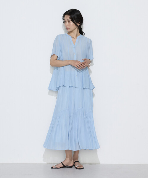 K.T KIYOKO TAKASE(キヨコタカセ)の「〔 TALLサイズ 〕 【セットアップ対応】カッセンシフォンオーガンジー フレアブラウス(シャツ/ブラウス・レディース・チャコール・15号)」の18枚目の写真