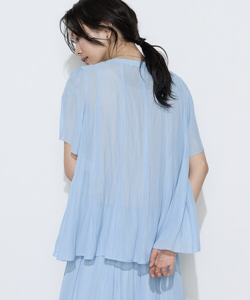 K.T KIYOKO TAKASE(キヨコタカセ)の「〔 TALLサイズ 〕 【セットアップ対応】カッセンシフォンオーガンジー フレアブラウス(シャツ/ブラウス・レディース・チャコール・15号)」の13枚目の写真