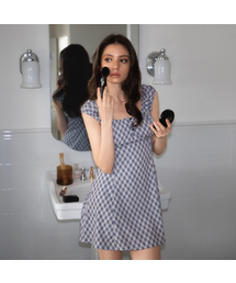 Puff Sleeve Romantic Mini Dress [Navy]