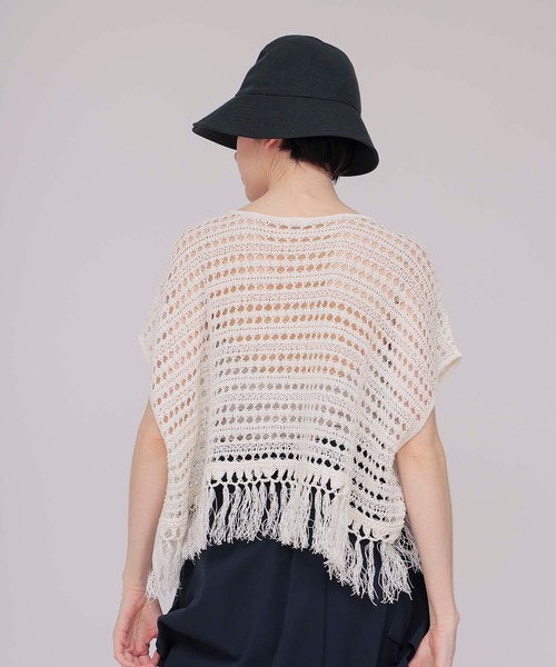 DRESSLAVE(ドレスレイブ)の「eyelet fringe knit pullover(アイレットフリンジニットプルオーバー)(ニット/セーター・レディース・イエロー/ホワイト・38)」の4枚目の写真