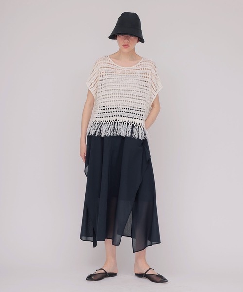 DRESSLAVE(ドレスレイブ)の「eyelet fringe knit pullover(アイレットフリンジニットプルオーバー)(ニット/セーター・レディース・イエロー/ホワイト・38)」の9枚目の写真