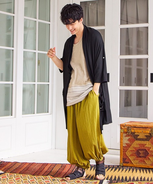 チャイハネ(チャイハネ)の「【チャイハネ】セナタMEN'Sカーディガン&タンクトップ2点セット(アンサンブル・メンズ・ブラック/ベージュ/パープル・FREE)」の9枚目の写真